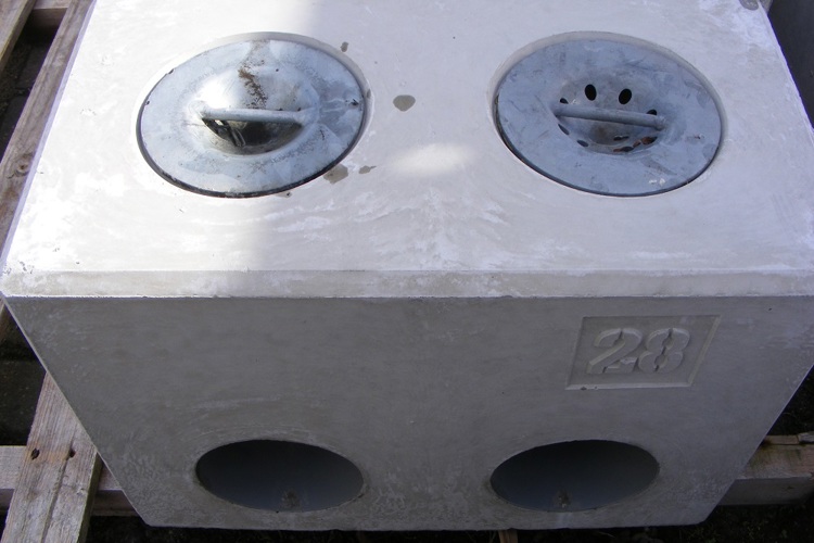 Perssapblok met dubbele uitloop - Dam Beton